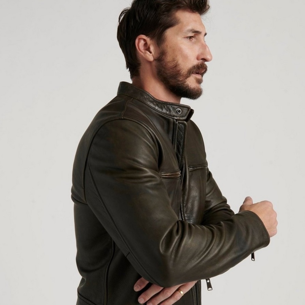 Lucky Brand Bonneville Brown Leather Jacket